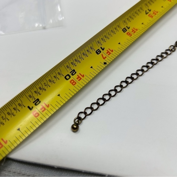 Bohemian Long Blue and Brown Beaded Necklace with Layered Copper Round Medallion - Picture 6 of 7